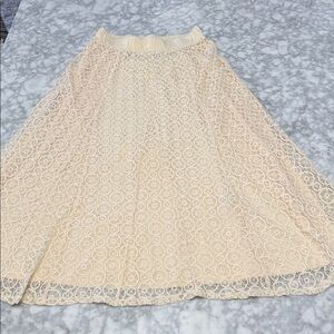 Lapis Beige Lace A-Line Skirt
